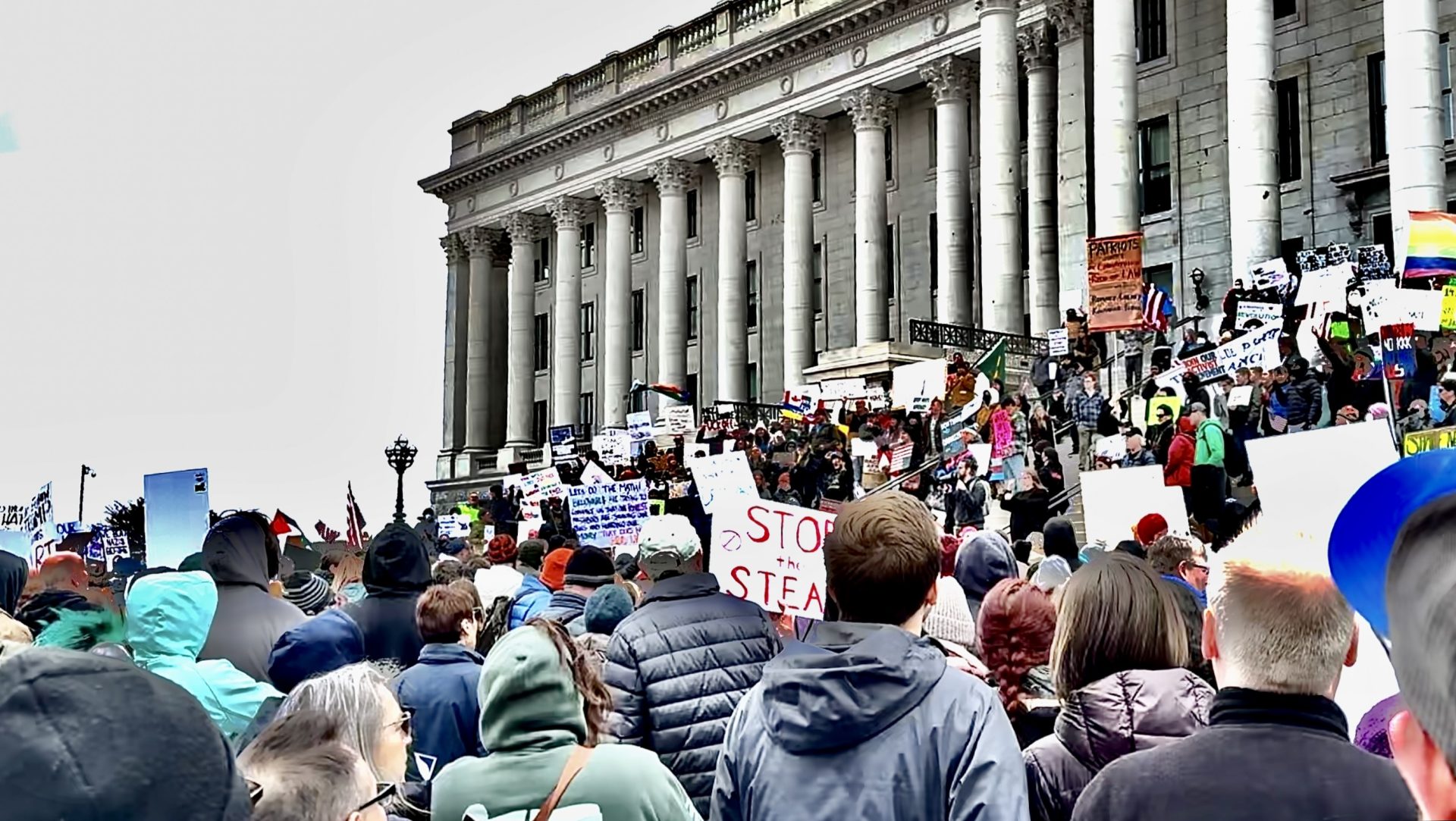 Hundreds stage antiTrump Presidents Day protest at Utah State Capitol